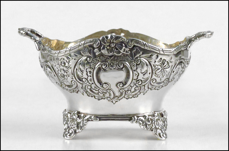 ENGLISH SILVER SUGAR BOWL. With a