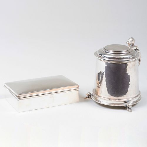 ENGLISH SILVER TANKARD AND AN