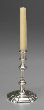 English silver taperstick, kno