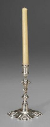 English silver taperstick, sha