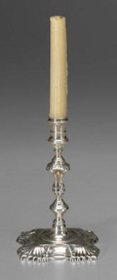 English silver taperstick, ste