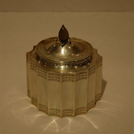 English Silver Tea Caddy 	 