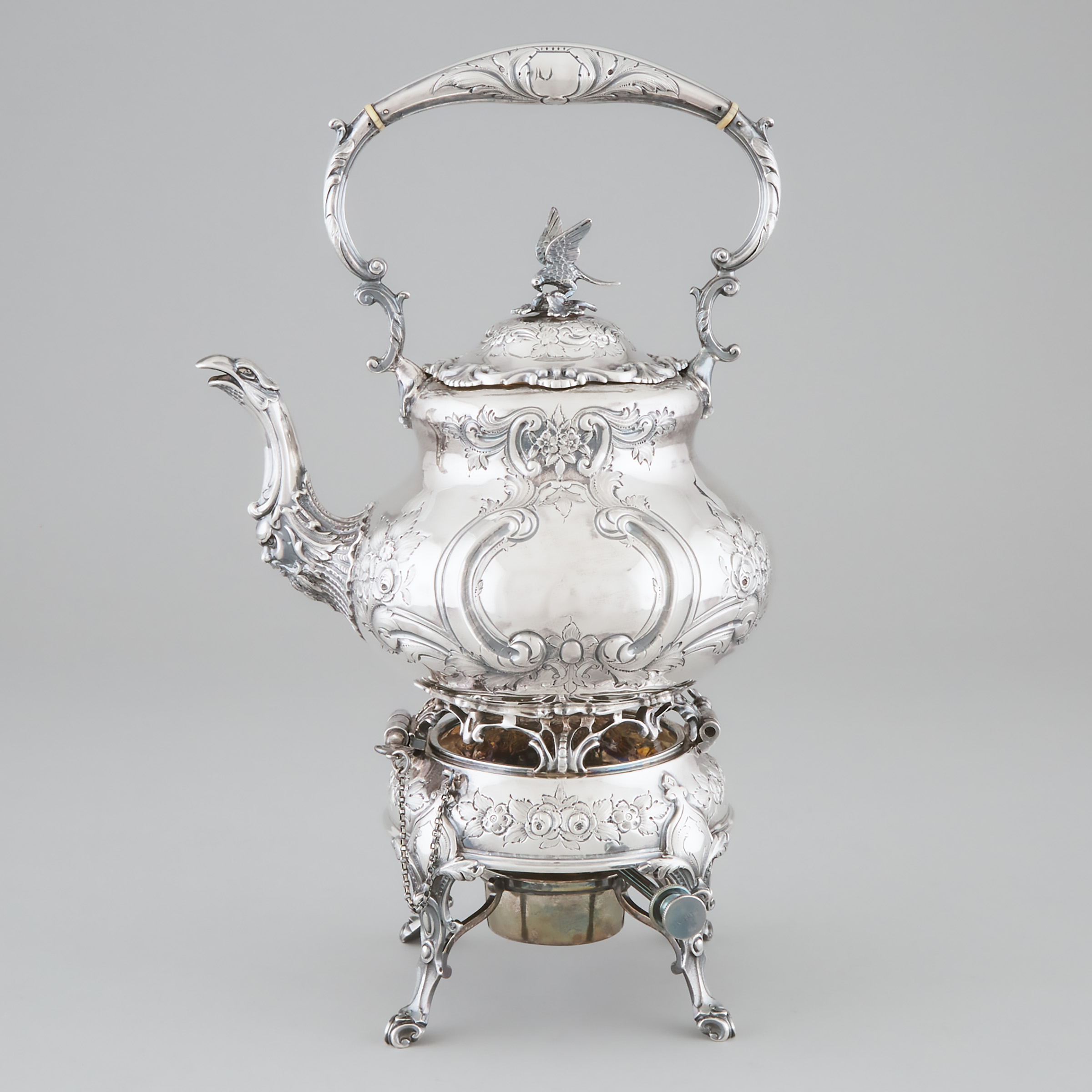 English Silver Tea Kettle on