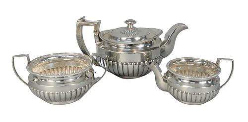 ENGLISH SILVER THREE-PIECE TEA