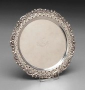English silver tray, applied r