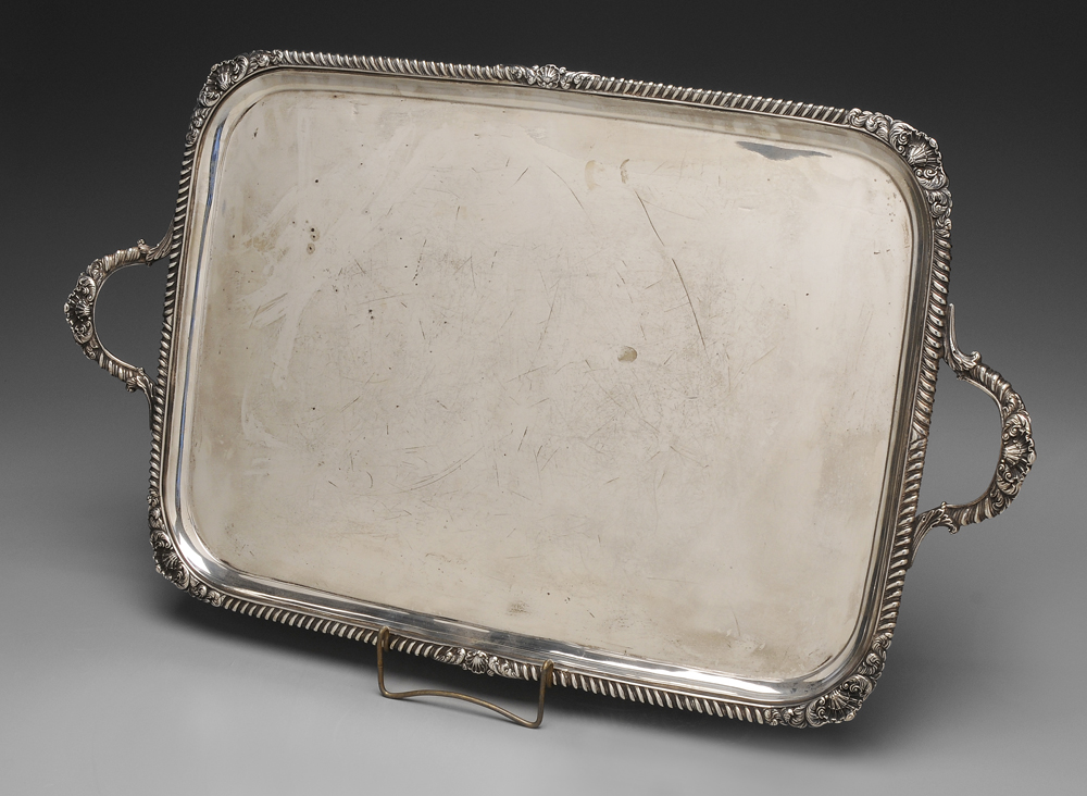 English Silver Tray London, 1898,