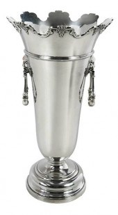 ENGLISH SILVER TRUMPET VASEShe