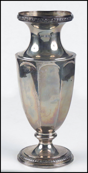 ENGLISH SILVER VASE. Height: