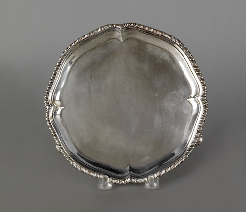 English silver waiter 1769-1770