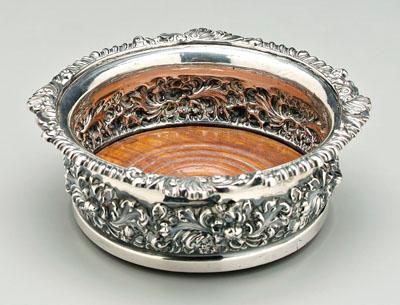 English silver wine coaster,