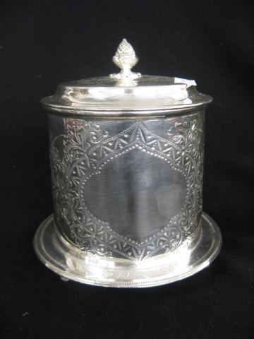 English Silverplate Biscuit Box