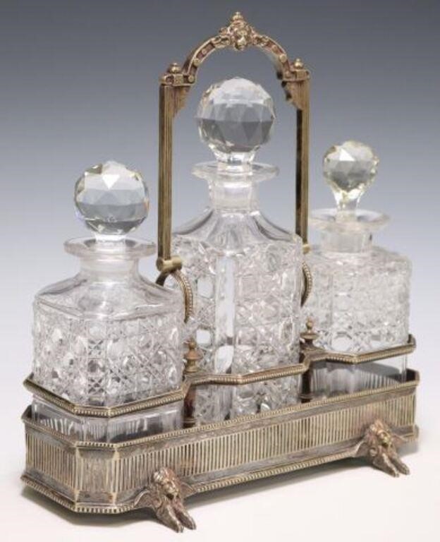 ENGLISH SILVERPLATE & CUT CRYSTAL