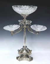 ENGLISH SILVERPLATE CUT GLASS