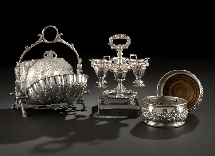 English Silverplate Egg Cup Frame,