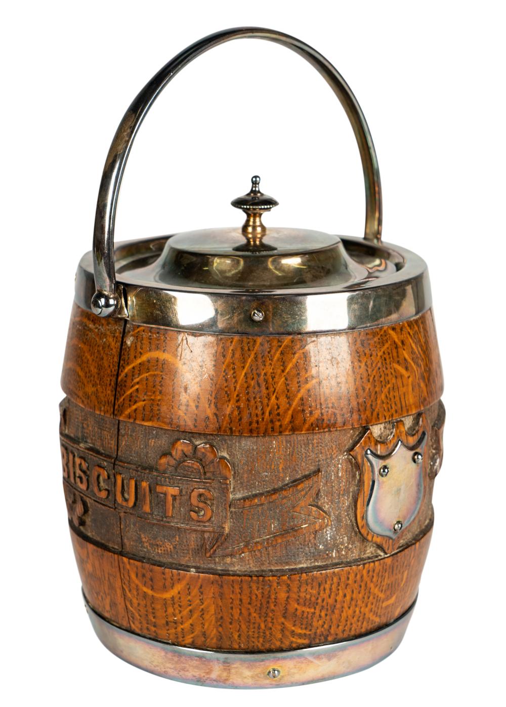 ENGLISH SILVERPLATE-MOUNTED OAK