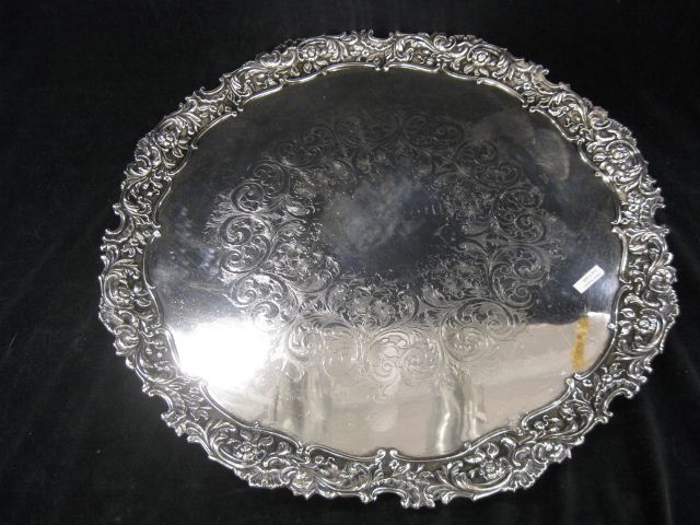 English Silverplate Round Serving