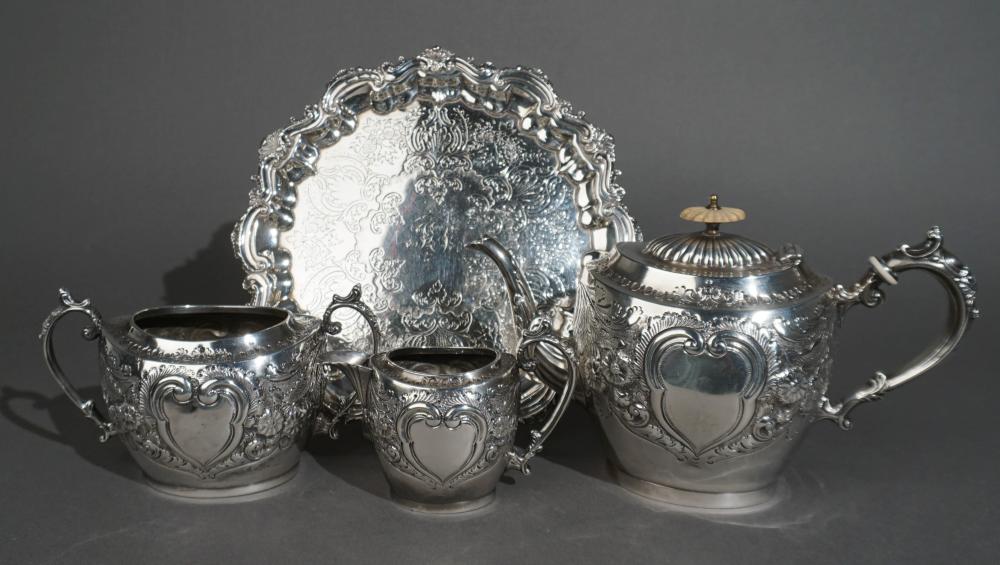 ENGLISH SILVERPLATE SALVER WITH