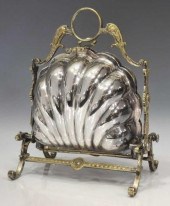 ENGLISH SILVERPLATE SHELL MUFF