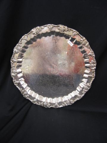 English Sivlerplate Round Tray 21''