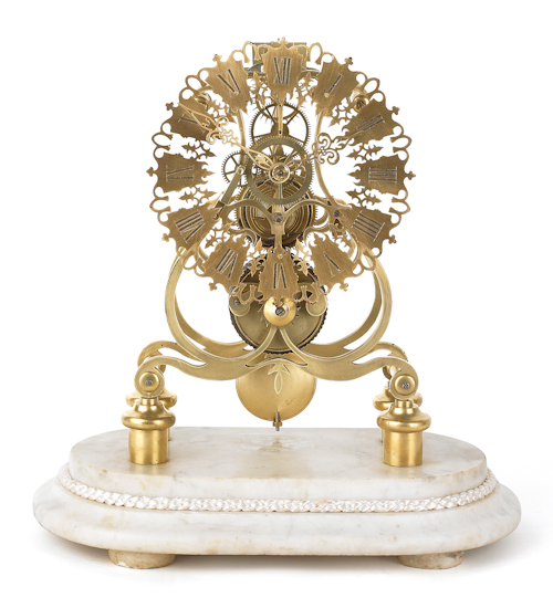 English skeleton clock early 20th