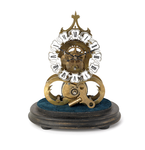 English skeleton clock late 19th c.
