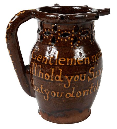 ENGLISH SLIPWARE PUZZLE JUGwith
