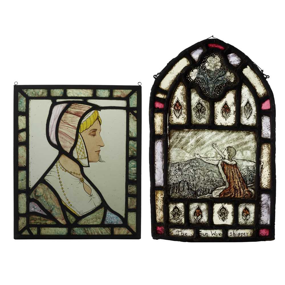 ENGLISH STAINED GLASS PANEL,