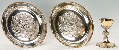 ENGLISH STERLING CHALICE & 2