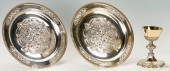ENGLISH STERLING CHALICE & 2 S
