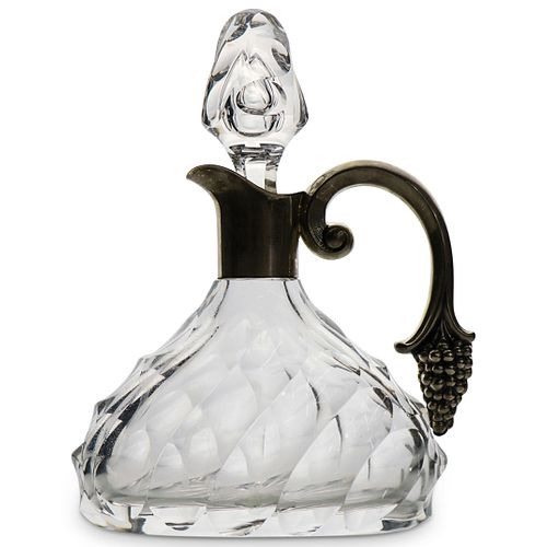 ENGLISH STERLING & CUT GLASS WINE
