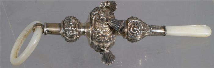 English sterling silver baby rattle