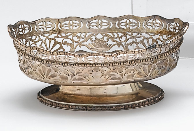 English sterling silver basket   