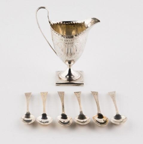 ENGLISH STERLING SILVER CREAM JUG &