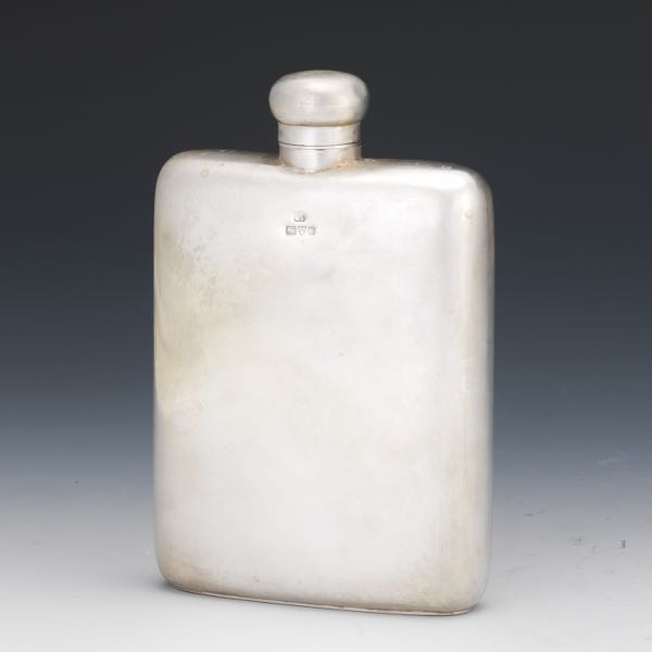 ENGLISH STERLING SILVER FLASK,