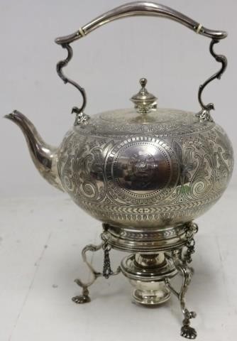 ENGLISH STERLING SILVER KETTLE ON