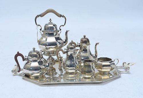 ENGLISH STERLING SIX PIECE COFFEE