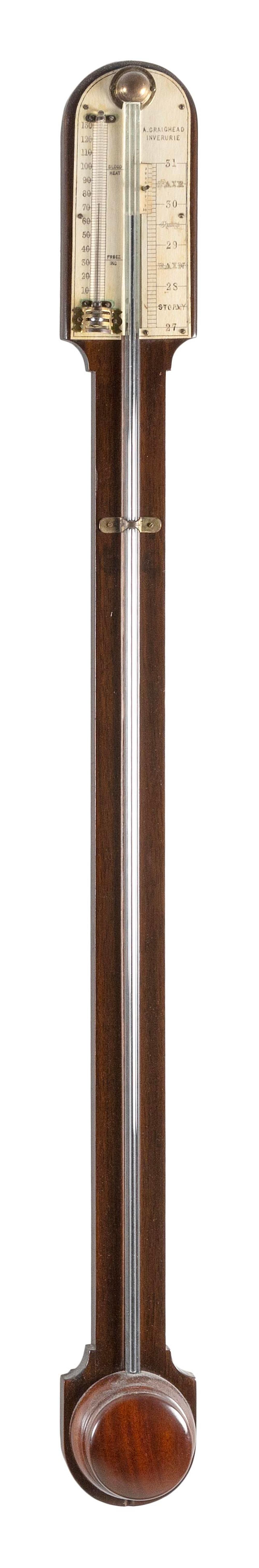 ENGLISH STICK BAROMETER 19TH