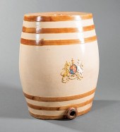 ENGLISH STONEWARE BRANDY CASK,