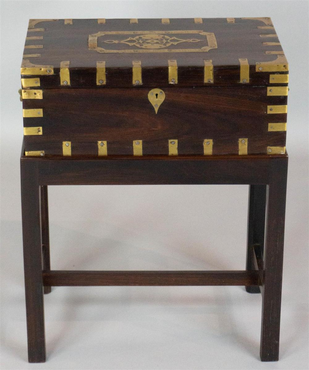 ENGLISH STYLE MAHOGANY AND BRASS