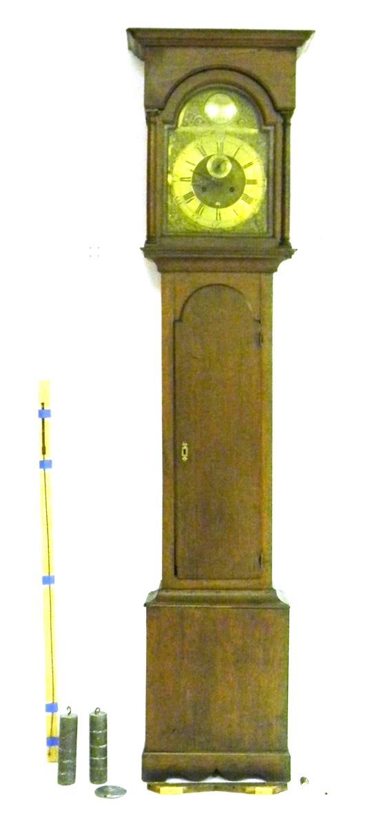 English tall case clock  brass