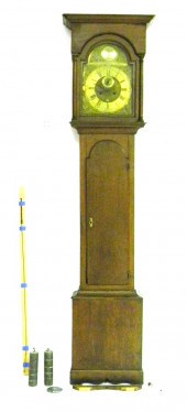 English tall case clock  brass