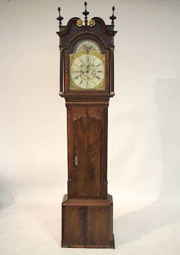 ENGLISH TALL CASE CLOCK, EDM.