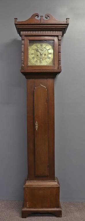 English tall case clock with