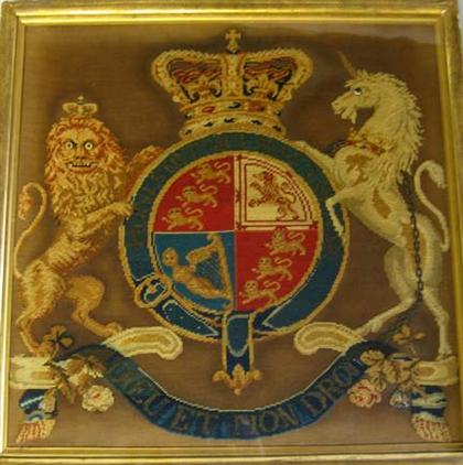 English tapestry coat of arms   