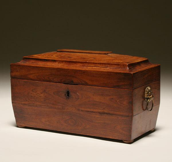 English tea caddy; inlaid