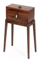 ENGLISH TEA CADDY ON STAND FIR