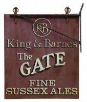 ENGLISH THE GATE PUB SIGN IRON