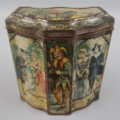 ENGLISH TIN BISCUIT JAR WITH '