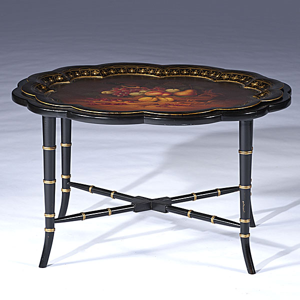 English Toile Tray on Stand English