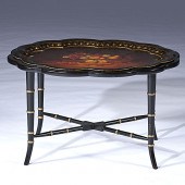 English Toile Tray on Stand En